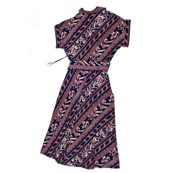 Lauren Ralph Lauren Women's Geo-Stripe Belted Crepe Dress. Sz 0 $165 Value - Picture 4 of 6